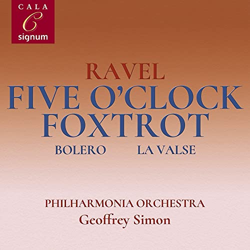 CD cover for Ravel’s “Five O’Clock Foxtrot,” “Bolero,” and “La Valse.”