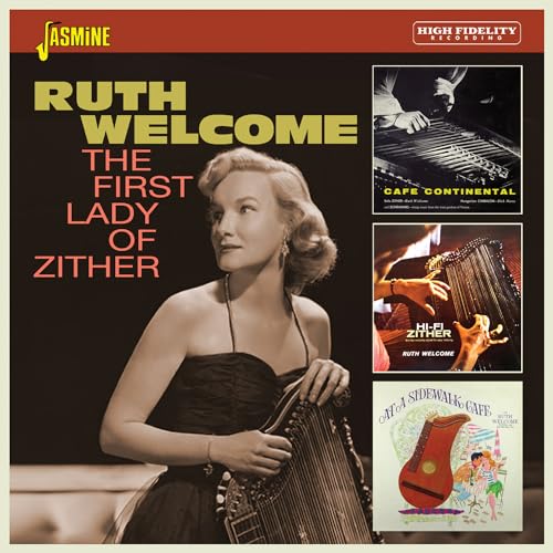 Album cover featuring Ruth Welcome with a zither and LP record images.