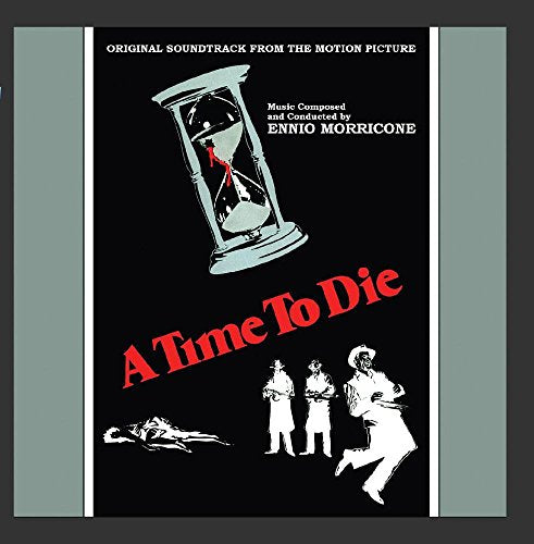 "CD cover with black background, hourglass, and silhouettes, titled 'A Time To Die'."