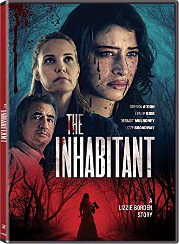 DVD cover for "The Inhabitant" featuring distressed actors and a shadowy figure.