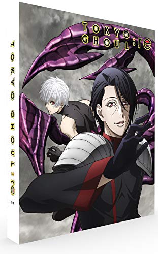 Tokyo Ghoul:re Part 2 Blu-ray cover featuring anime characters and a ghoul’s appendage.