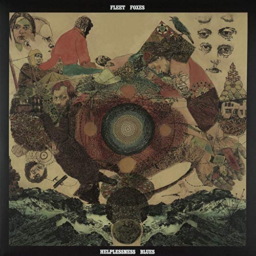 Fleet Foxes’ “Helplessness Blues” vinyl cover: collage of figures and eyes.