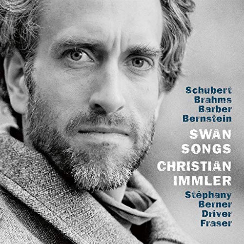 Black and white CD cover with a man's portrait and text listing song titles and artists.