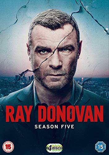 Ray Donovan Season 5 DVD cover featuring Liev Schreiber with a cracked face.