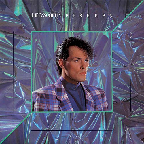 Album cover with man in plaid jacket on metallic blue background.