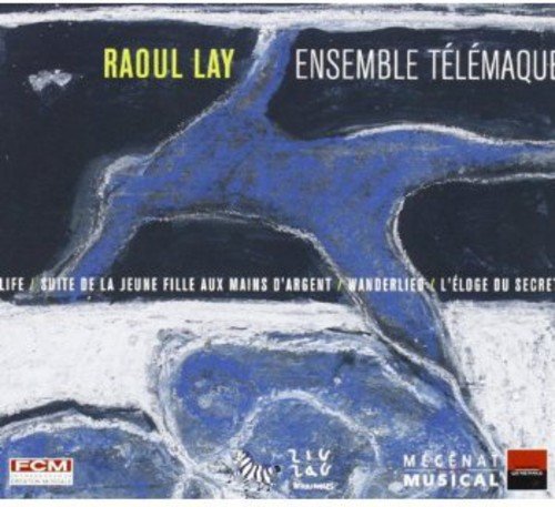 "CD cover with abstract blue and black design, featuring 'Raoul Lay' and 'Ensemble Telemaque' text."