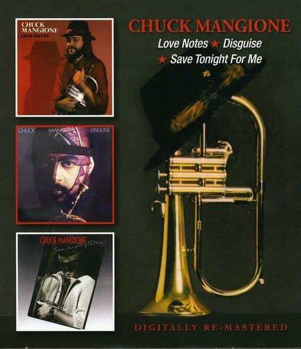 "CD compilation cover featuring Chuck Mangione and a gold trumpet on a dark background."