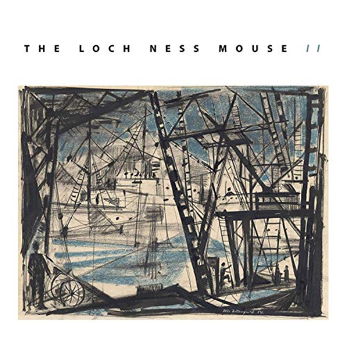 Vinyl album cover with abstract blue and black illustration of ships.