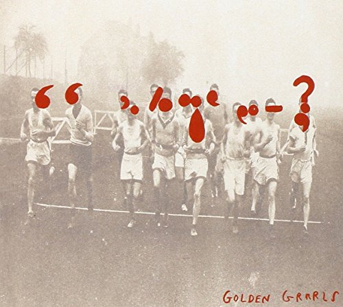 Vintage photo of runners with red text and question marks overlaid.