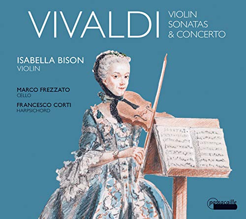 Vivaldi CD cover featuring a woman in 18th-century dress playing the violin.