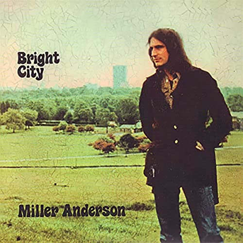 Album cover for Miller Anderson’s “Bright City” featuring a man in a coat.