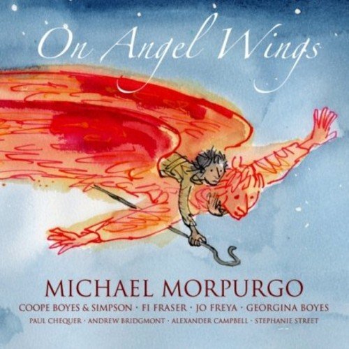 "CD cover art featuring a child flying with a red cloak in a blue sky."