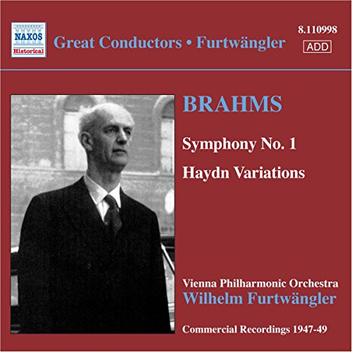 CD cover featuring portrait of conductor Wilhelm Furtwängler, Brahms symphony details.