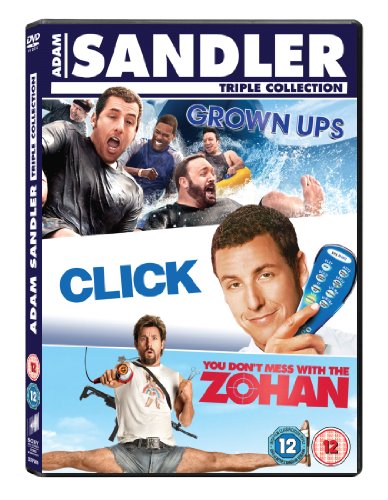 "Adam Sandler triple collection DVD box set featuring three movie covers."