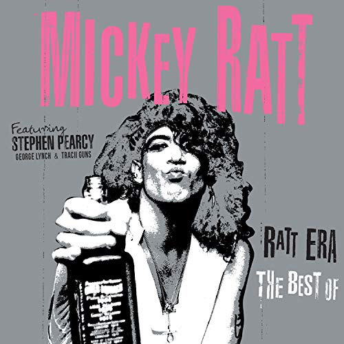 "CD cover with a black and white man holding a bottle, pink and gray background."