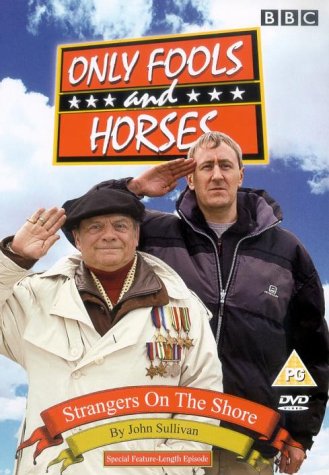 "Only Fools and Horses DVD cover featuring two men saluting against a blue sky."