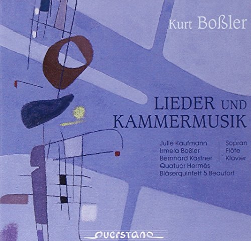 "CD cover with abstract blue design, 'Kurt Bossler' and 'Lieder und Kammermusik' text."