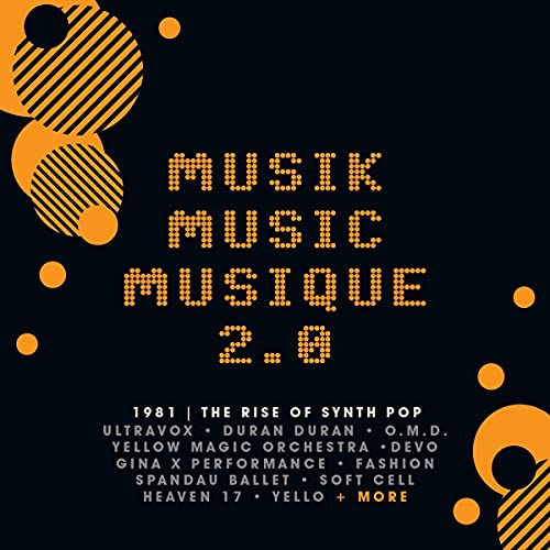 CD cover for “Musik Music Musique 2.0” with orange geometric shapes.
