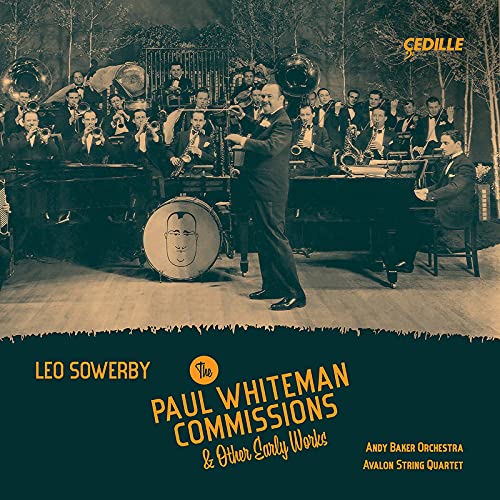 Vintage photo of a jazz orchestra, CD cover for Leo Sowerby’s music.