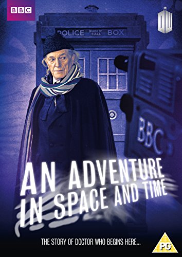 DVD cover featuring an older man and a police box, titled "An Adventure In Space And Time".