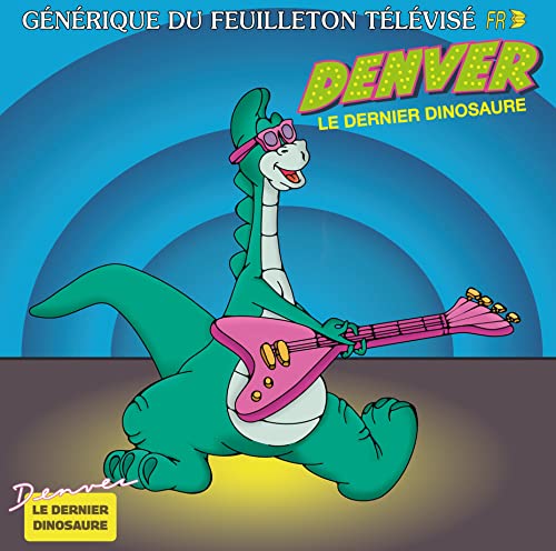 Pink vinyl record of Denver the Last Dinosaur, featuring character art.