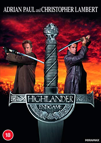 Highlander Endgame DVD cover featuring two men with swords against a fiery sky.