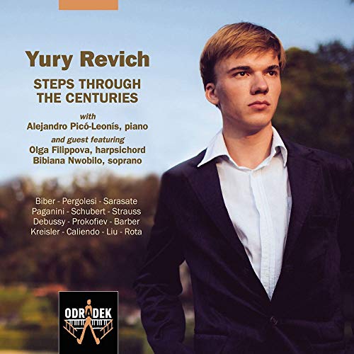CD cover featuring portrait of young violinist Yury Revich, with text details.