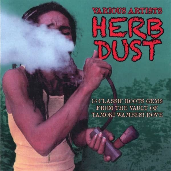 CD cover for “Herb Dust” featuring a portrait of a Rastafarian man.