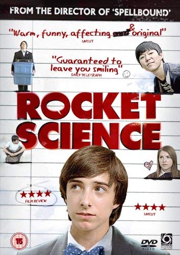 Rocket Science" DVD cover featuring a young man and supporting cast portraits.