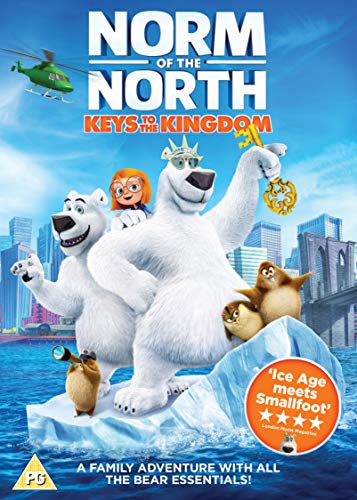 DVD cover for "Norm of the North: Keys to the Kingdom" featuring cartoon polar bears and lemurs.