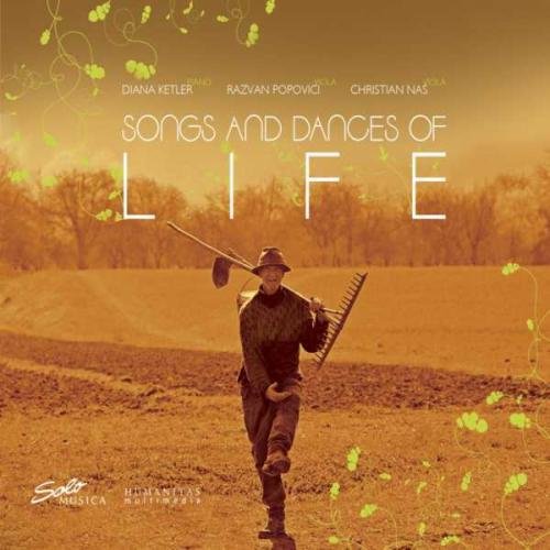 Album cover with a man holding a rake in a field, orange-toned image.