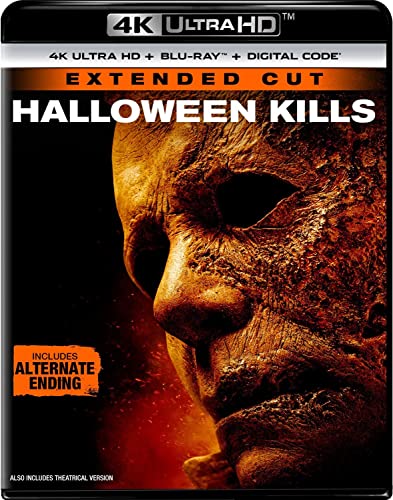 Halloween Kills Blu-ray cover featuring a close-up of Michael Myers’ mask.