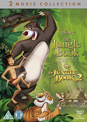 DVD cover featuring characters from Disney's "The Jungle Book" in a jungle setting.