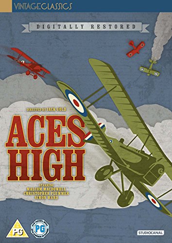 DVD cover for “Aces High” featuring vintage biplanes in the sky.