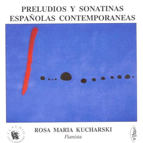 "CD cover with blue abstract art, red line, and black dots on white background."