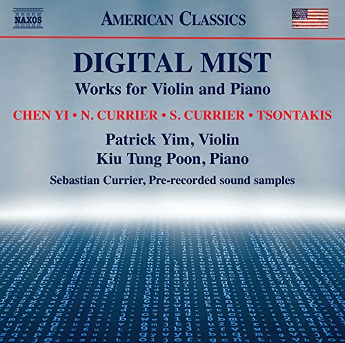 CD cover for “Digital Mist” featuring violin and piano works.