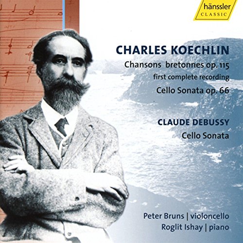CD cover featuring composer Charles Koechlin’s portrait and coastal scene.