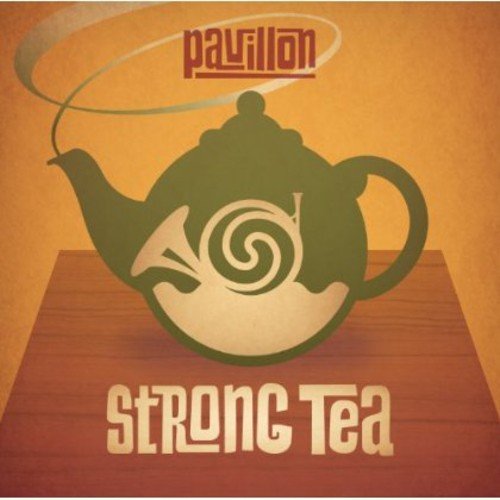 "Album cover with a green teapot on a wooden table, 'Pavillon' and 'Strong Tea' text."