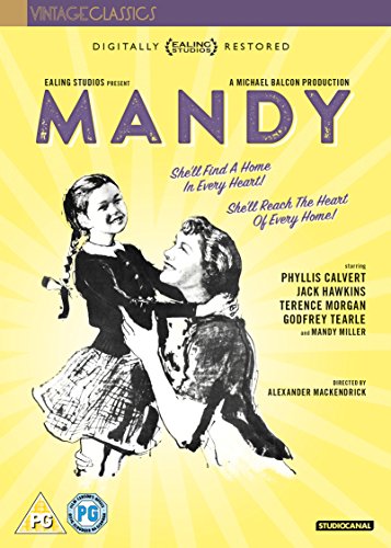 Mandy" DVD cover featuring a woman and young girl in a yellow burst.
