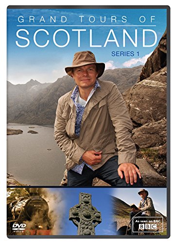 DVD cover for “Grand Tours of Scotland - Series 1” featuring a man and landscapes.