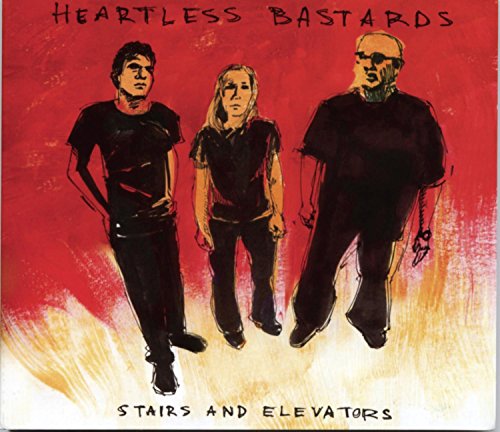 "Album cover with three sketched figures against a red and yellow background."