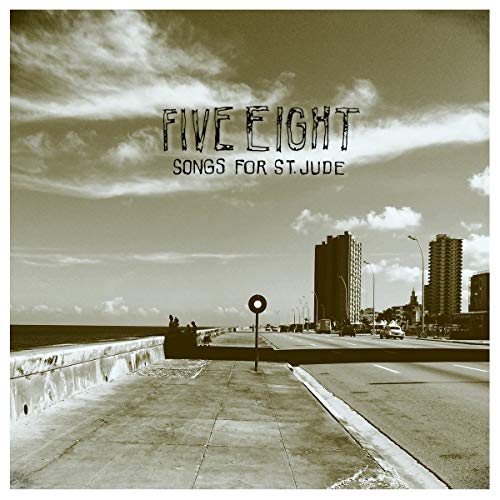 Vinyl album cover: "Five Eight - Songs For St. Jude" with cityscape.