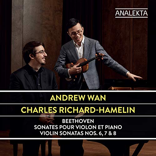 CD cover featuring two men, one holding a violin, standing beside a piano.