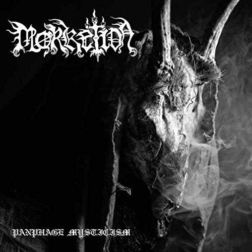 Dark album cover featuring a horned, shadowy figure and band name "Morketida".