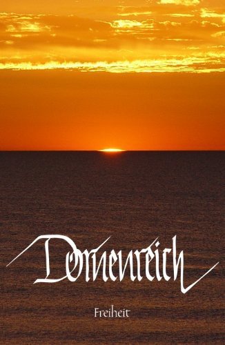 CD cover: sunset over water with ornate band name "Dornenreich".