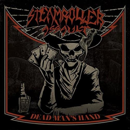 CD cover: Skeleton in a hat holding playing cards and a bottle.
