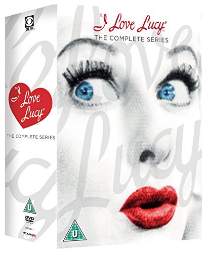 "I Love Lucy" DVD box set cover featuring Lucille Ball's face in black and white.