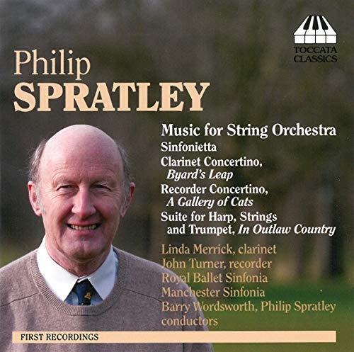 CD cover featuring portrait of composer Philip Spratley and track listing.