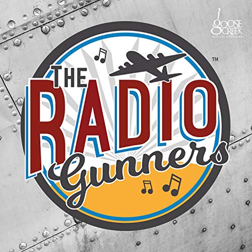 CD cover for "The Radio Gunners" featuring an airplane and musical notes.