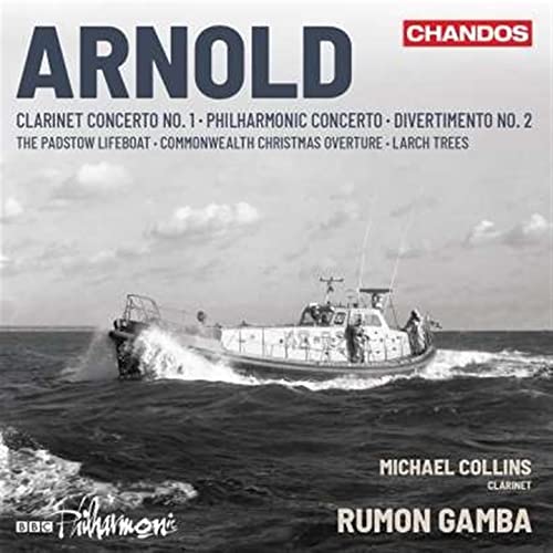 CD cover for Malcolm Arnold compositions, featuring a lifeboat at sea.